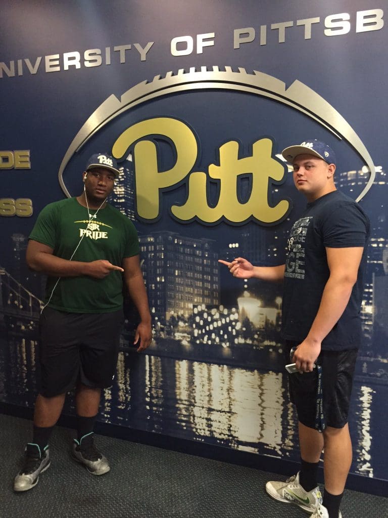 OL Josh Fedd-Jackson with Pitt commit Owen Drexel - Photo courtesy of Josh Fedd-Jackson