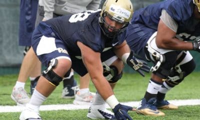 Connor Dintino running lineman drills (Photo credit: David Hague)