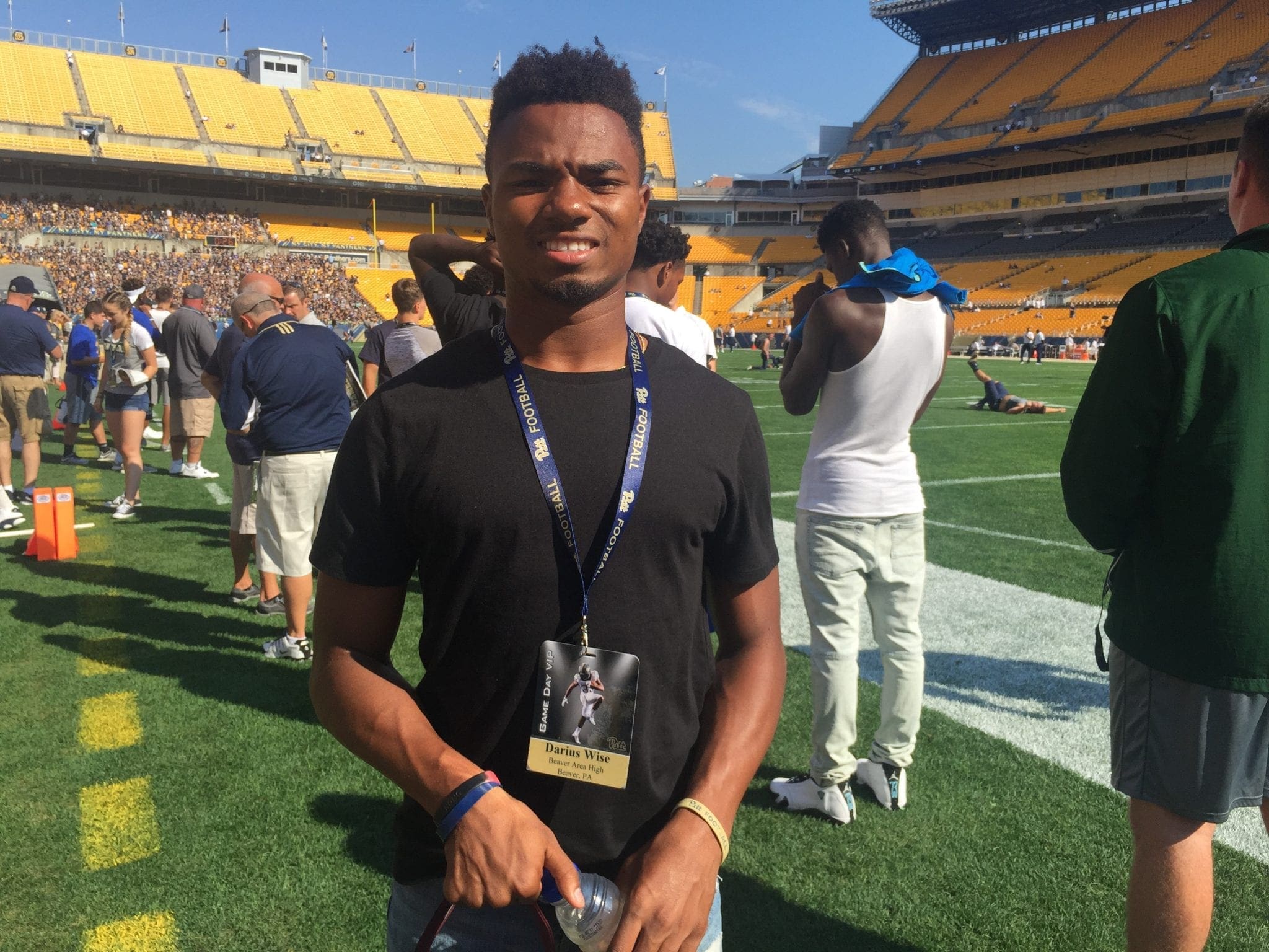 Beaver's Darius Wise at Heinz Field before Pitt-Penn State (Photo credit: Mike Vukovcan)