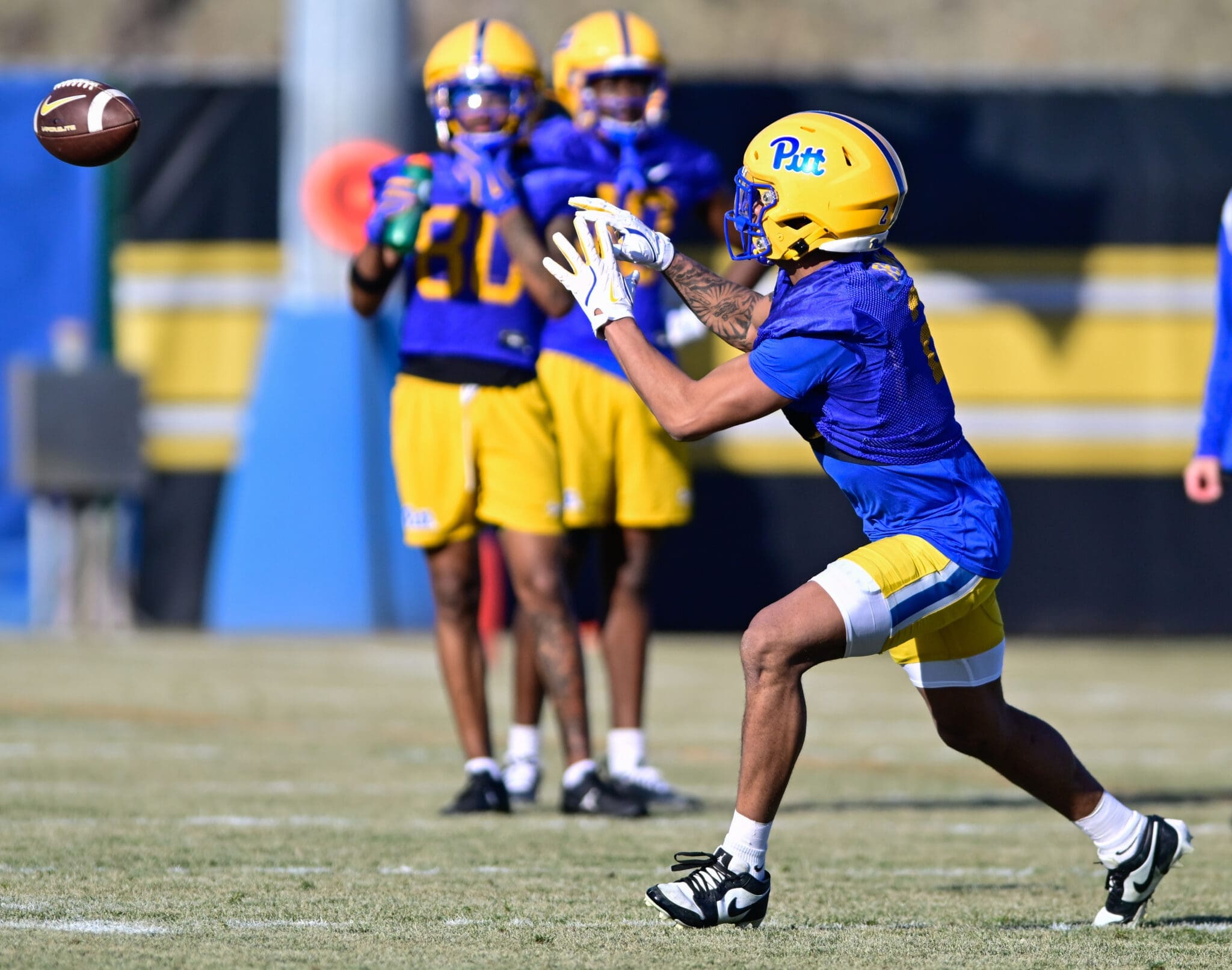 Pitt wide receiver Kenny Johnson during spring camp on March 11, 2025 / Ed Thompson. PSN.