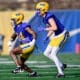 Pitt wide receiver Andy Jean (14) enters the transfer portal after three months with the program. March 13, 2025 / Ed Thompson. PSN.