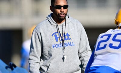 Pitt cornerbacks coach Archie Collins during spring practice. March 13, 2025 / Ed Thompson. PSN.