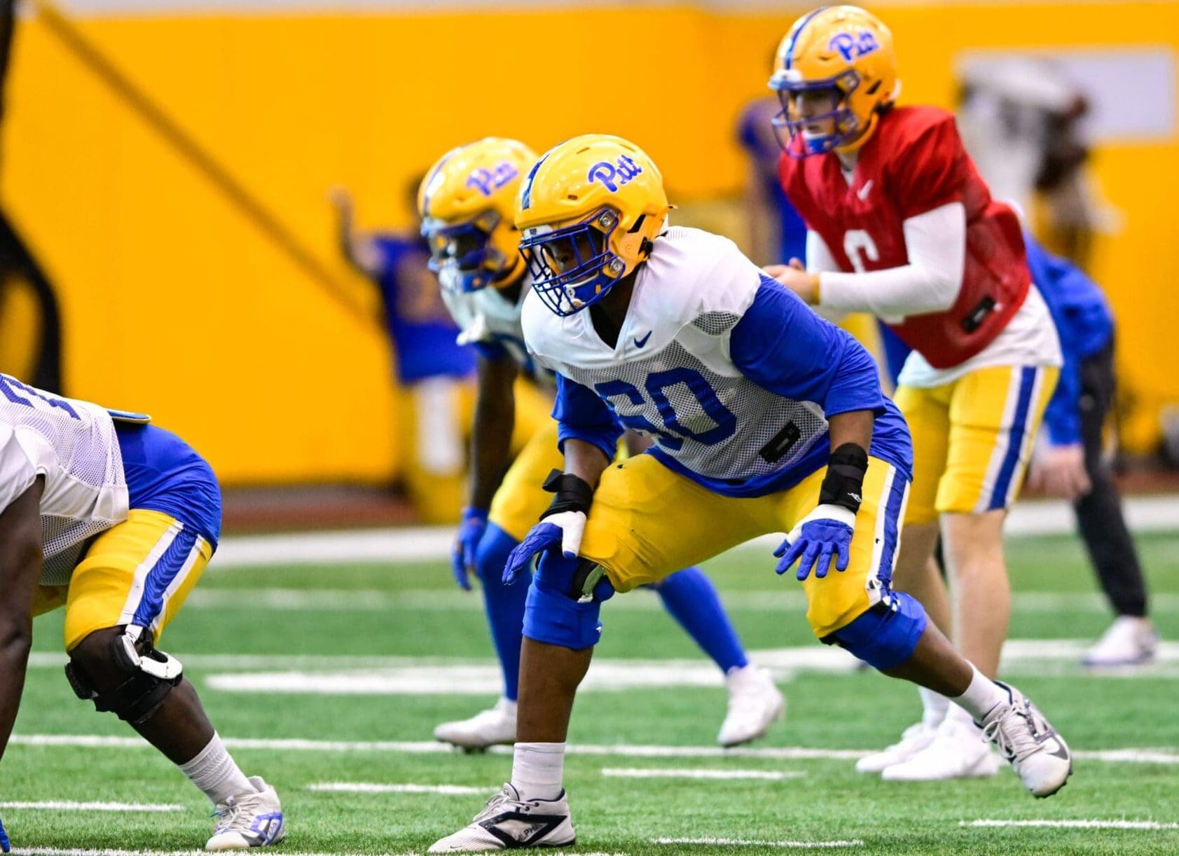 Pitt offensive lineman Akram Elnagmi. March 24, 2025 -- Ed Thompson / PSN