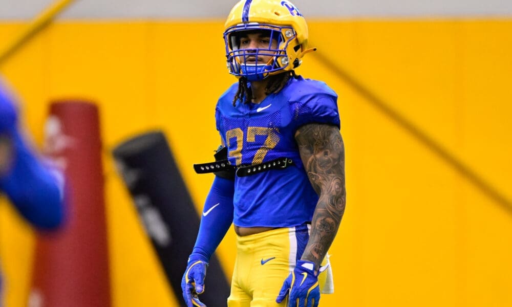Pitt redshirt freshman linebacker Davin Brewton. March 24, 2025 -- Ed Thompson / PSN