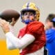 Pitt freshman quarterback Mason Heintschel at spring camp on March 27, 2025 / Ed Thompson. PSN.
