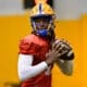 Pitt quarterback Julian Dugger has taken big strides since the bowl game performance. April 10, 2025 / Ed Thompson. PSN.