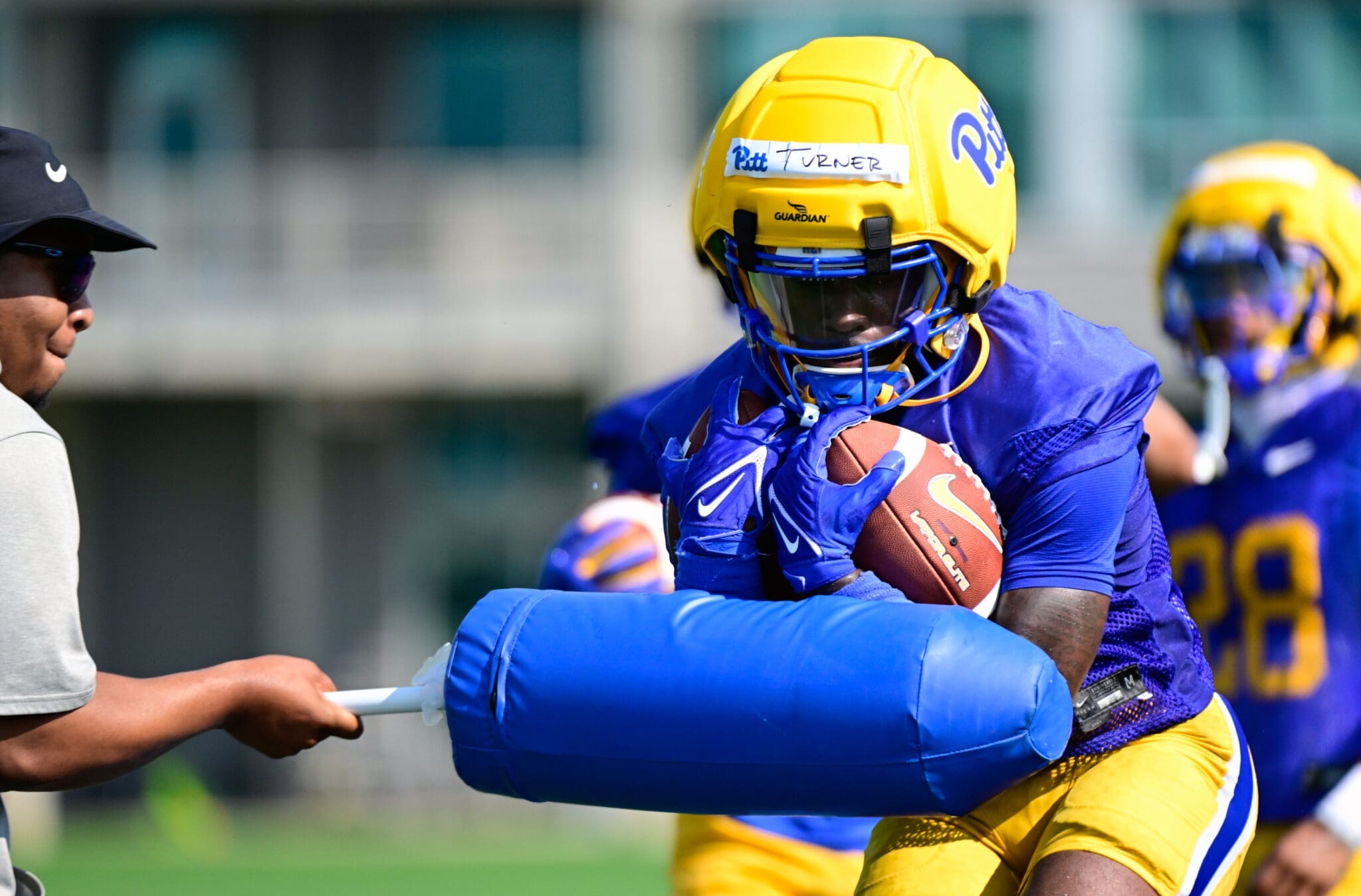 Pitt running back Ja'Kyrian Turner goes through camp drills. July 30, 2025 -- Ed Thompson / PSN