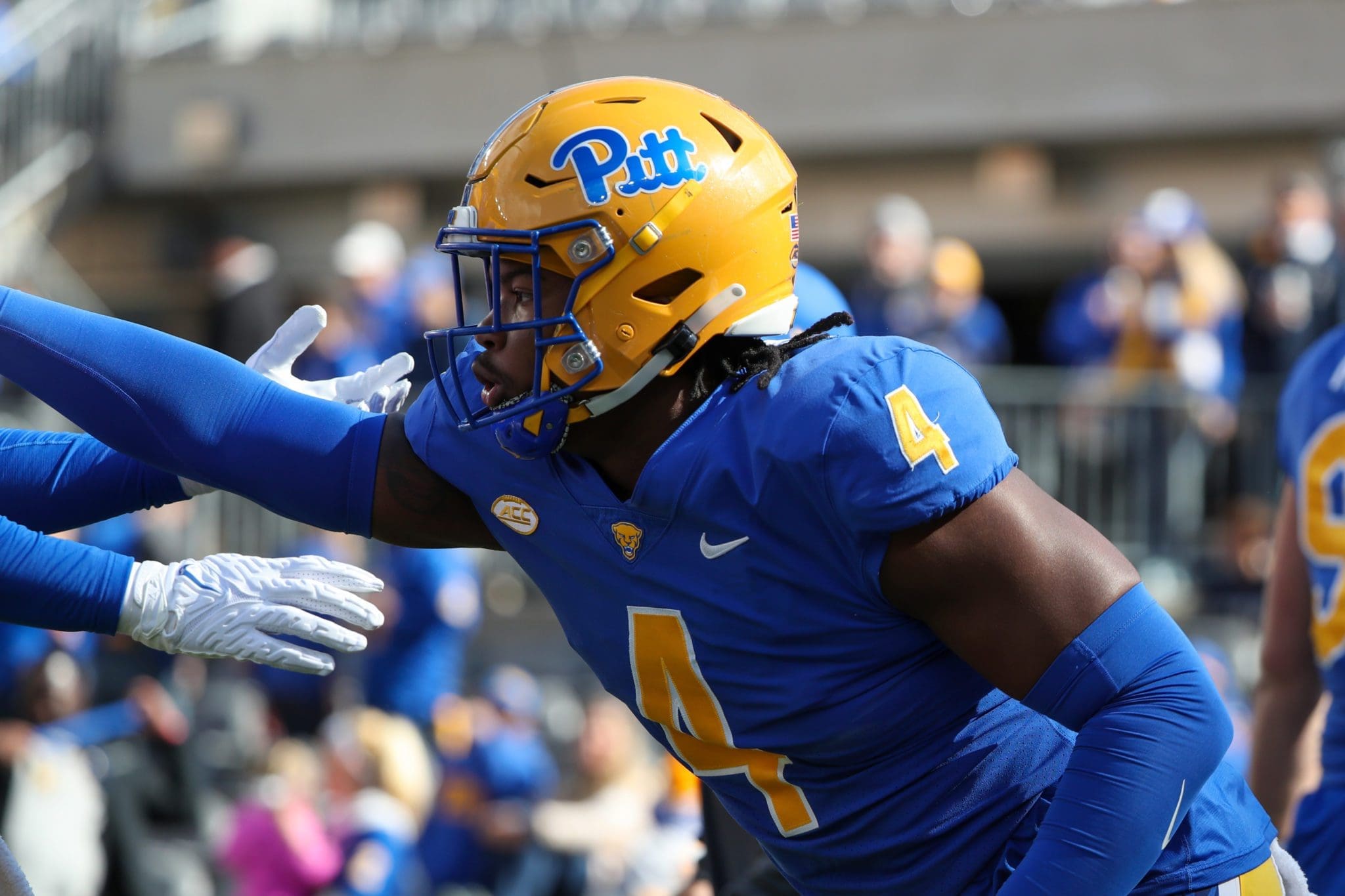 Former Pitt football defensive lineman Nakhi Johnson.