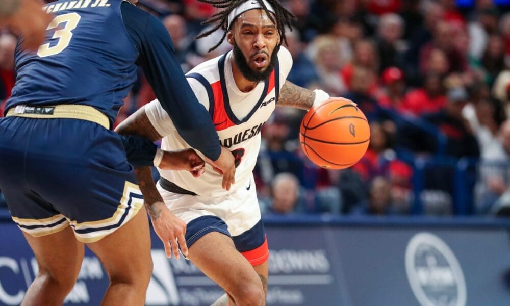 Duquesne Dukes guard Dae Dae Grant (3) March 9, 2024 David Hague/PSN