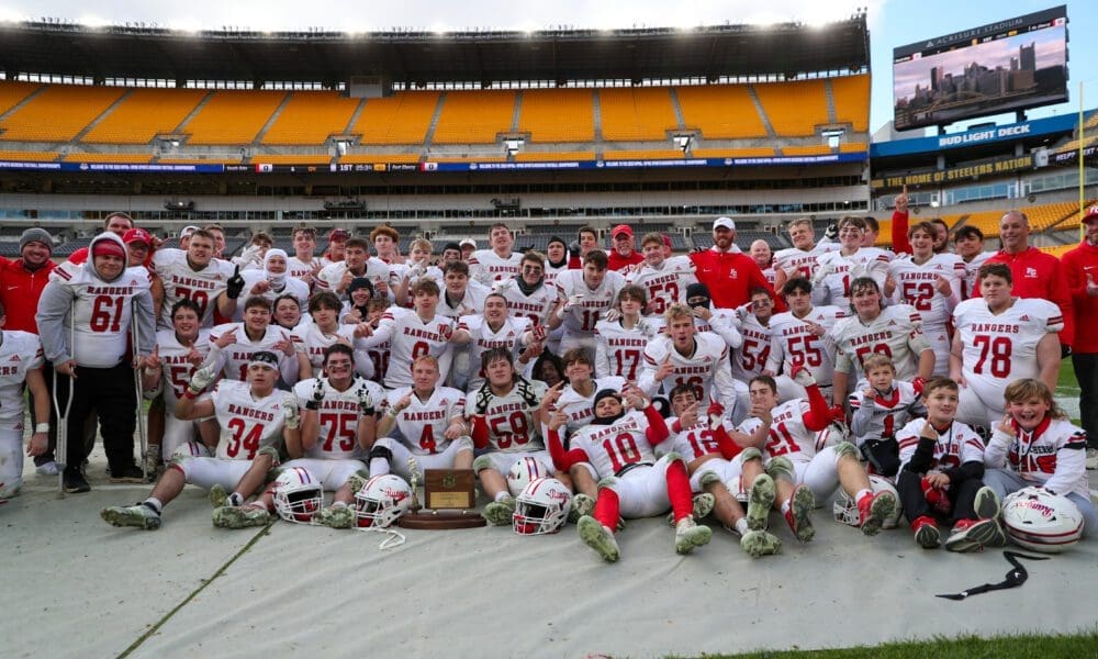 The Fort Cherry Rangers pose after winning the 1A WPIAL title.