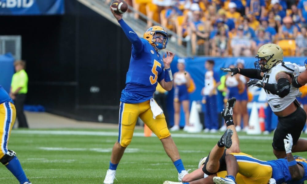 Pitt quarterback Phil Jurkovec.