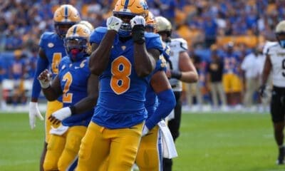 Pitt defensive end Samuel Okunlola.