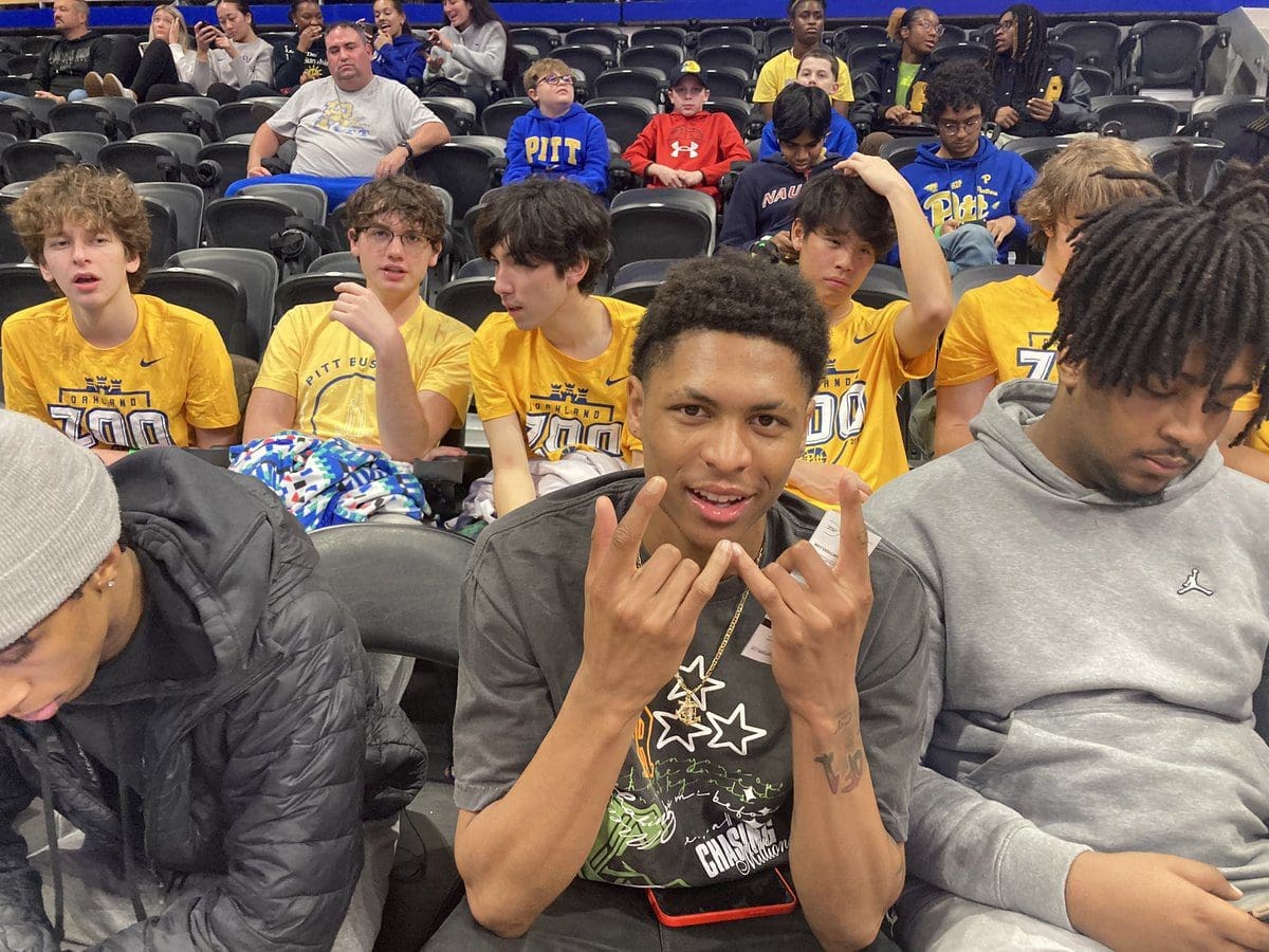 Lincoln Park 5 star prospect Meleek Thomas was in attendance at the Pitt-Jacksonville basketball game on Friday, November 17.