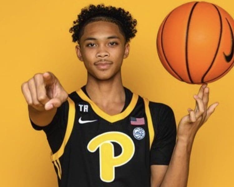 Jaland Lowe on a Pitt basketball visit.