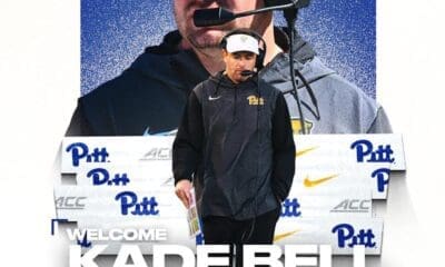Pitt offensive coordinator Kade Bell.