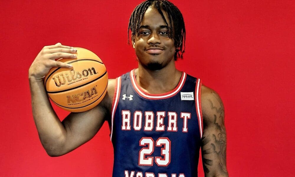 Class-of-2025 guard prospect Eddie Cookie III committed to Robert Morris, announcing his commitment on Twitter.