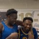Pitt players Zack Austin and Papa Amadou Kante joined the media for postgame press conferences to celebrate the win.