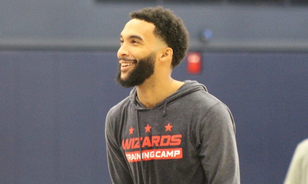 Former Pitt basketball star Justin Champagnie plays for the NBA's Washington Wizards. Photo via George Michalowski, Oct. 24, 2024.
