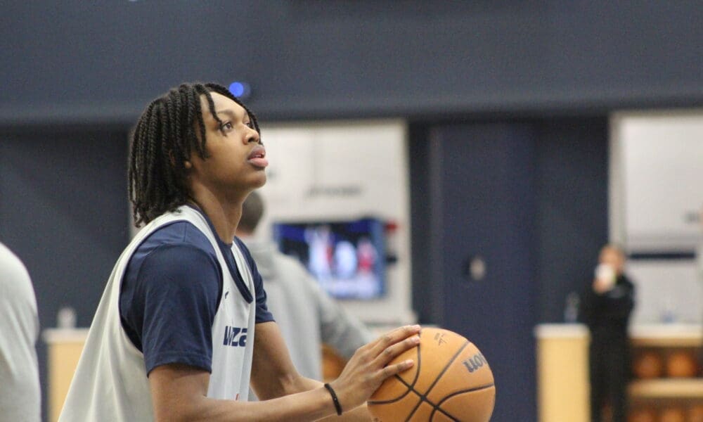 Former Pitt basketball star Carlton "Bub" Carrington plays for the NBA's Washington Wizards. Here he is at practice on October 24, 2024. Photo via George Michalowski.
