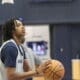 Former Pitt basketball star Carlton "Bub" Carrington plays for the NBA's Washington Wizards. Here he is at practice on October 24, 2024. Photo via George Michalowski.
