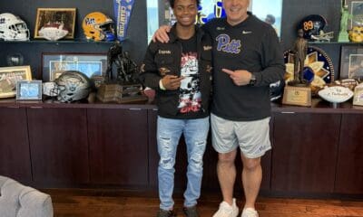 Pitt three-star wide receiver commit Dylan Wester on his spring visit. Photo courtesy of Dylan Wester.