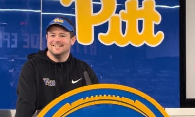 Pitt offensive coordinator Kade Bell.