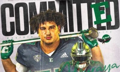 Former Pitt offensive lineman Adham Abouraya lands at Eastern Michigan. Photo courtesy of Abouraya's X account.