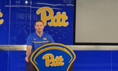 Pitt offensive coordinator Kade Bell.