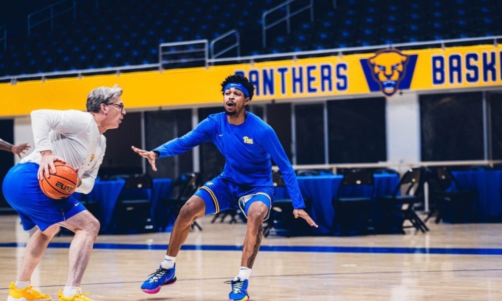 Pitt basketball player Dior Johnson returned to practice.