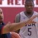 Team USA olympic basketball coach Jeff Capel spoke about Team USA's LeBron, Durant, Curry in basketball competition at the Paris Olympic Games