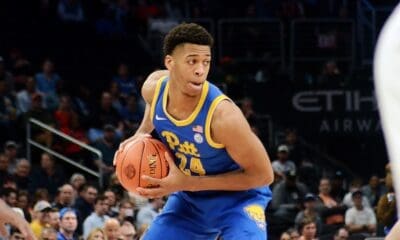 Pitt forward William Jeffress plays against UNC in the ACC Tournament semifinals on Friday, March 15, 2024 at Capital One Arena in Washington, D.C. (Mitchell Northam / Pittsburgh Sports Now)