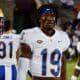 Pitt defensive back Jahvante Royal and his teammates look on before playing against Virginia Tech on Saturday, Sept. 30, 2023 in Blacksburg, Virginia. (Mitchell Northam / Pittsburgh Sports Now.)