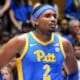 Blake Hinson lines up for a free throw as Pitt plays Duke on Jan. 20, 2024 at Cameron Indoor Stadium in Durham, N.C. (Mitchell Northam / Pittsburgh Sports Now)