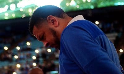 Jeff Capel before Pitt plays against North Carolina on Wednesday, Feb. 1, 2023 in Chapel Hill. (Mitchell Northam / Pittsburgh Sports Now)