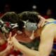N.C. State's Isaac Trumble wrestles with Pitt's Nino Bonaccorsi on Friday, Feb. 10, 2023. (Mitchell Northam / Pittsburgh Sports Now)