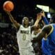 Wake Forest's Kevin "Boopie" Miller drives against Pitt on Tuesday, Feb. 20, 2024, in Winston-Salem, N.C. (Mitchell Northam / Pittsburgh Sports Now)