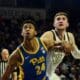 Pitt's William Jeffress boxes out Wake Forest's Andrew Carr on Tuesday, Feb. 20, 2024, in Winston-Salem, N.C. (Mitchell Northam / Pittsburgh Sports Now)