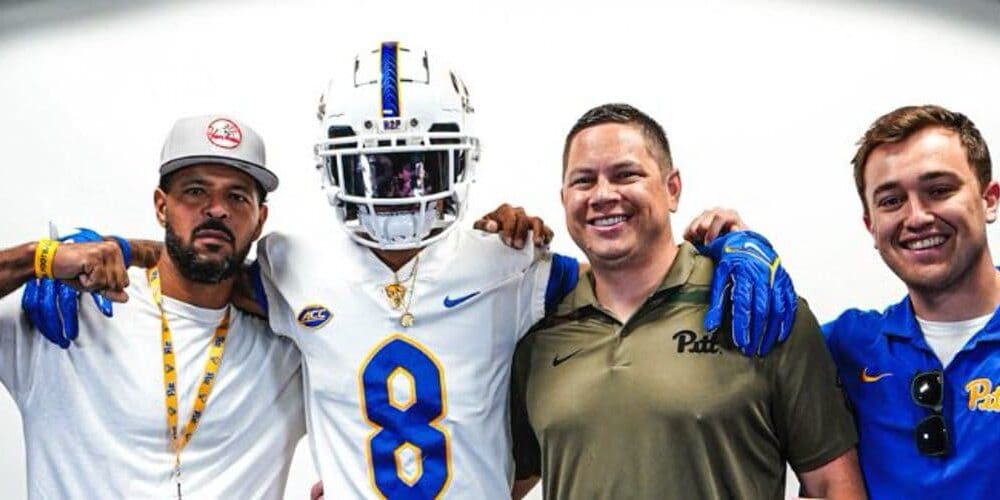 Pitt linebacker Emmanuel Taylor with Ryan Manalac. Photo courtesy of Taylor's X account.